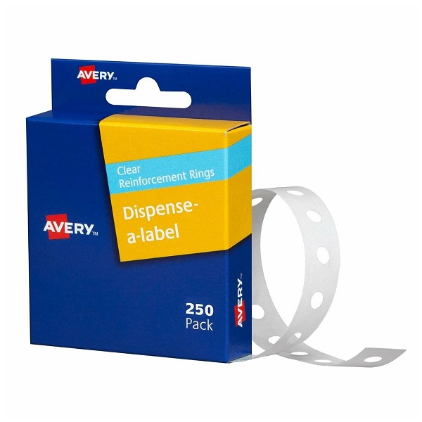 AVERY® Reinforcement Rings Clear Vinyl Pack 250 934242