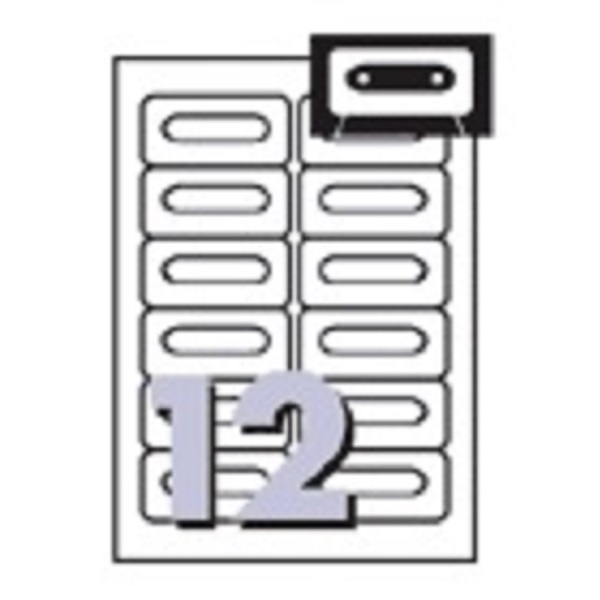 AVERY® L765525 Audio Cassettes White Laser Labels 12/Sheet 959017