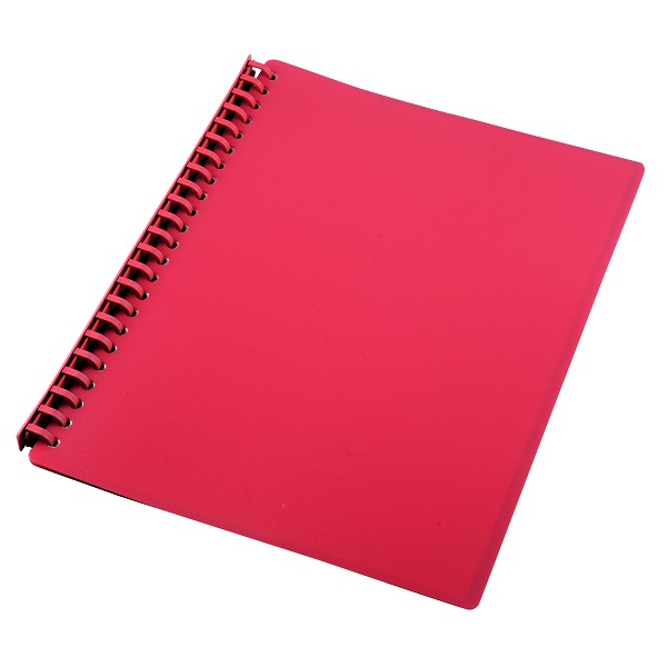 CUMBERLAND A4 Refillable Display Book Red with 20 Pockets