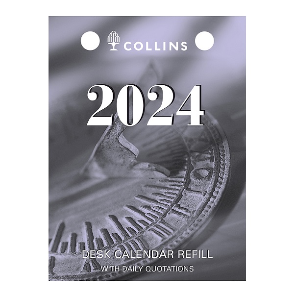 Collins DCRT Desk Calendar Refill Top Hole 2024