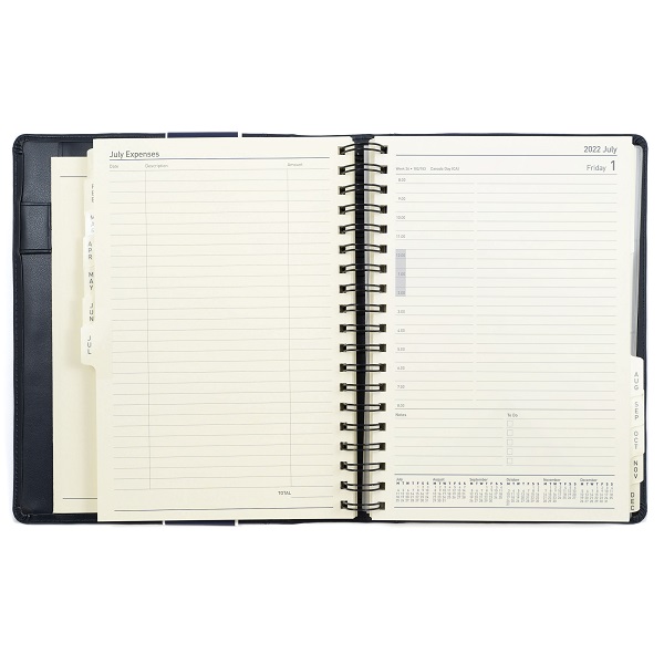 DEBDEN Elite Quarto Deluxe PU Day to Page Diary Black 1100.U99