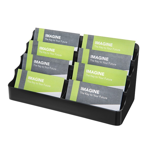 Deflecto Multiple Tier Reccyled Business Card Holder 8 Pocket Landscape