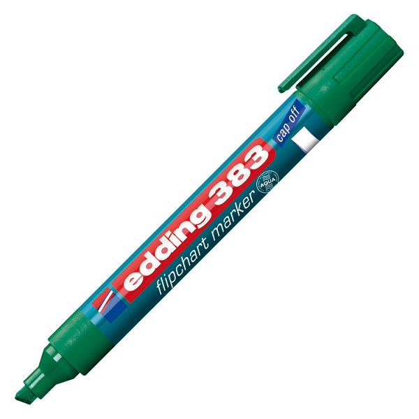 Edding® 383 Flipchart Markers Chisel Tip Green, Box 10