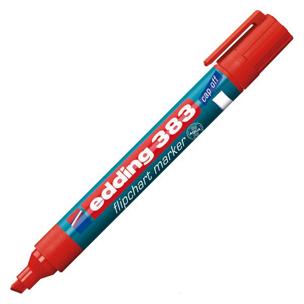 Edding® 383 Flipchart Markers Chisel Tip Red, Box 10
