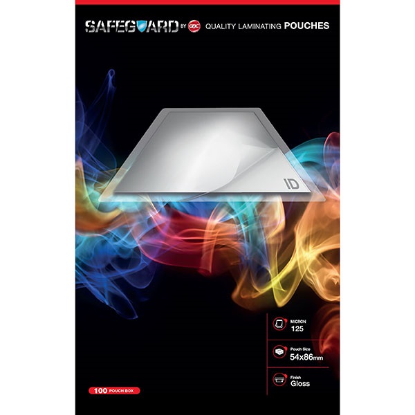 GBC® Safeguard Credit Card 54 x 86mm Laminating Pouches Gloss 125