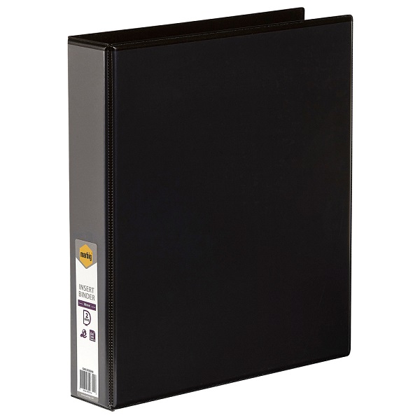 MARBIG Clearview 38mm 2D Ring Insert Binder A4 Black 5412002B