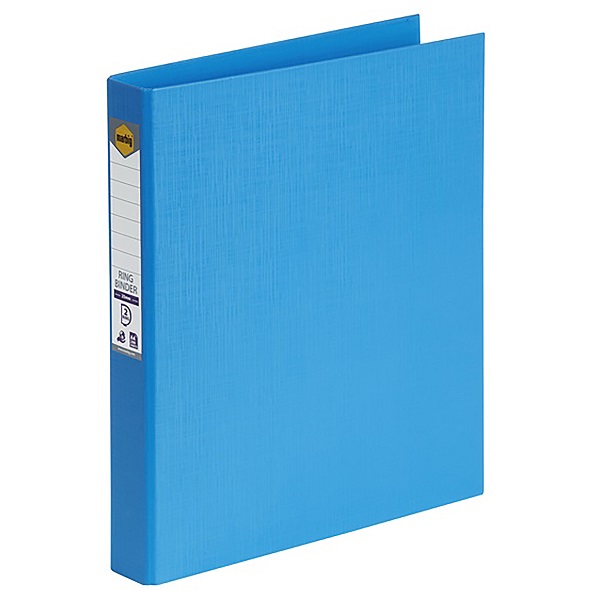 MARBIG PE Linen 25mm 2D Ring Binder A4 Sky Blue 5022017