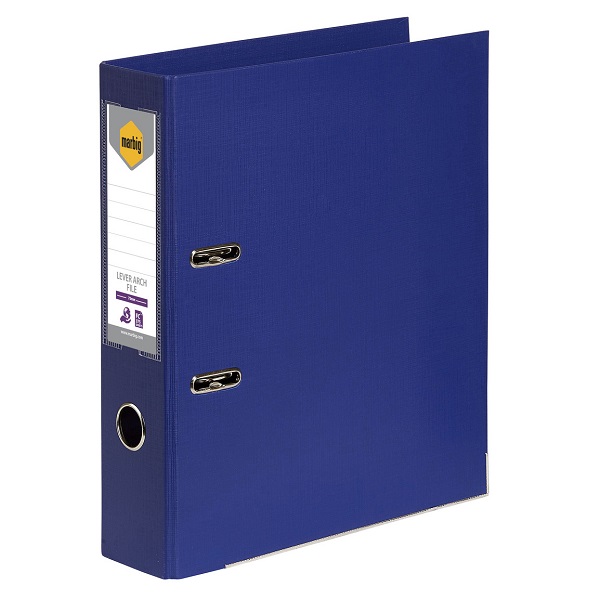 MARBIG PE Linen Lever Arch Files Foolscap Blue 6502601