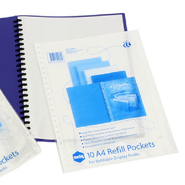 MARBIG Refillable Display Book A4 Refills Pack10 Pockets 2008000