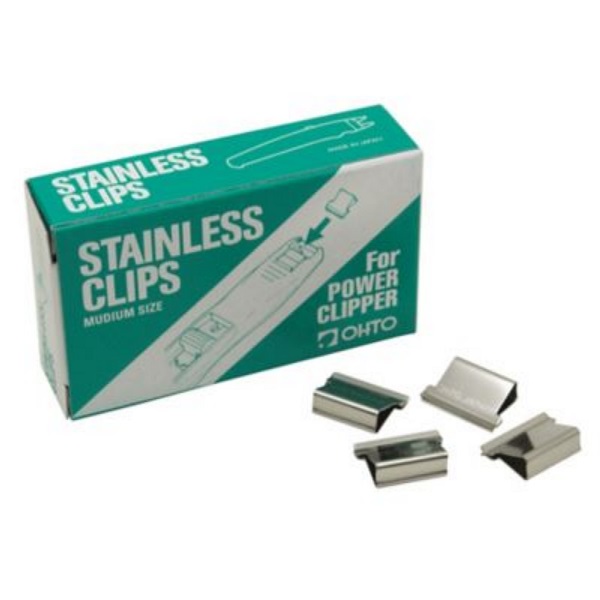 OHTO® Power Clipper Refills Medium Stainless Clips, Pack 50 31802