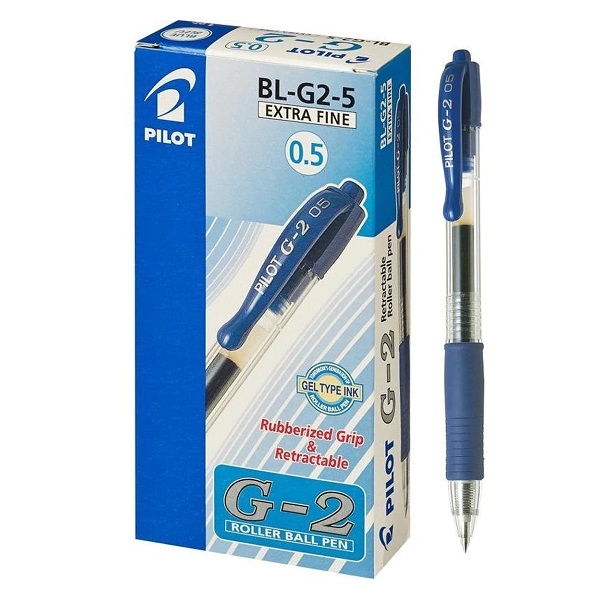 Blue Pilot BL-G2-5 0.5mm Extra Fine Retractable Gel Rollerball Pens 