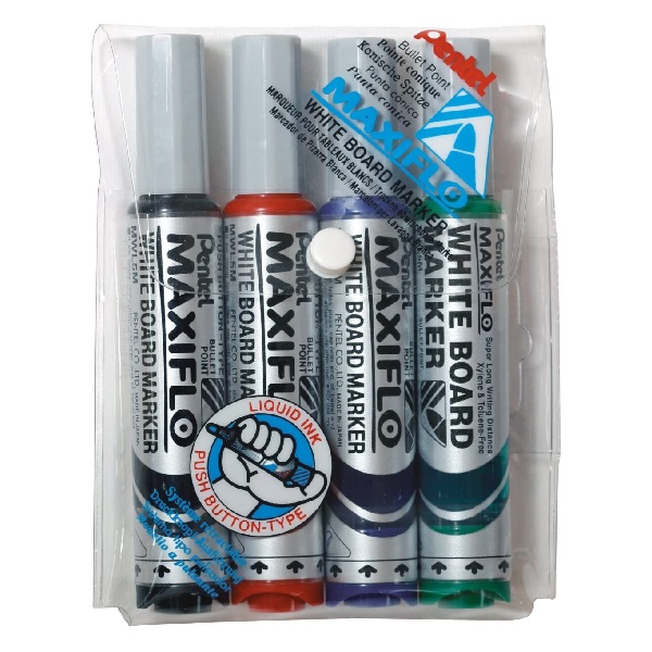 MAXIFLO™ MWL54 Liquid Ink Whiteboard Markers Bullet Assorted, Pack 4