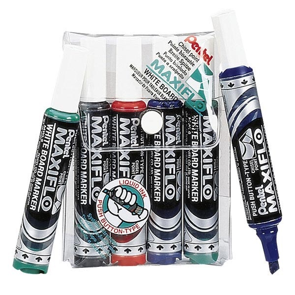 MAXIFLO™ MWL64 Liquid Ink Whiteboard Markers Chisel Assorted, Pack 4