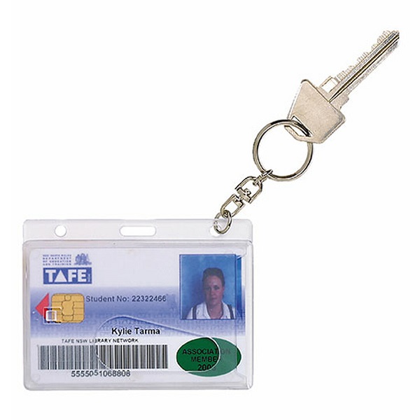 REXEL Rigid ID Card Holder with Keyring 9812912