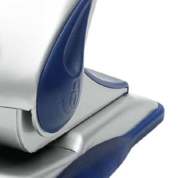 Rexel Precision P240 2 Hole Punch Silver/Blue 40 Sheet Capacity and Retractable Paper Guide