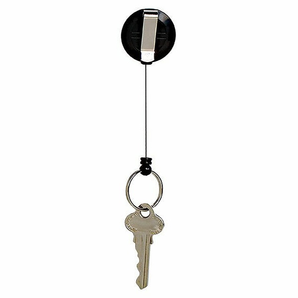 REXEL Retractable ID Key Holder with Keyring Black 9810502