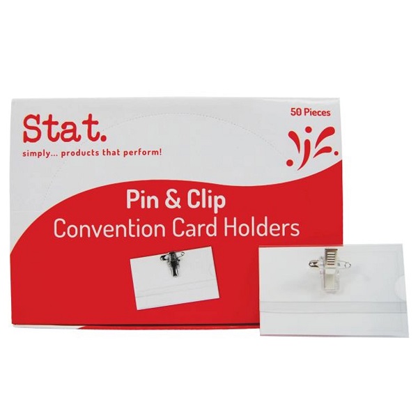 STAT Pin & Clip Name Badges, Pack 50 54536