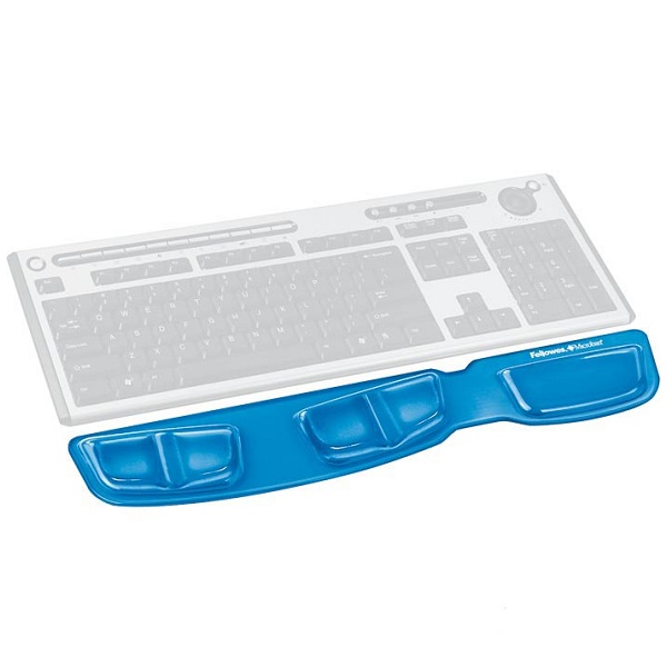 Fellowes® Gel Clear Keyboard Wrist Rest Blue 9183101